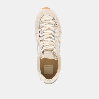 Dolce Vita SHOES DEACON Ivory Suede Lace-Up Sneakers