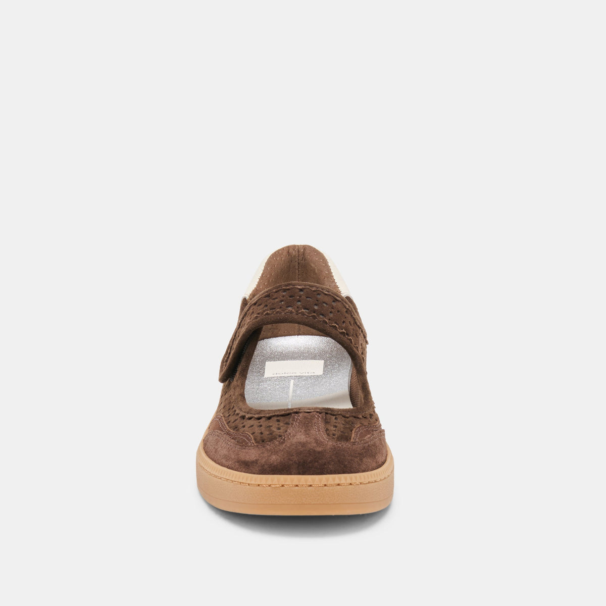 Dolce Vita SHOES NANET Dk Brown Perforated Suede Mary-Jane Ballet Sneakers