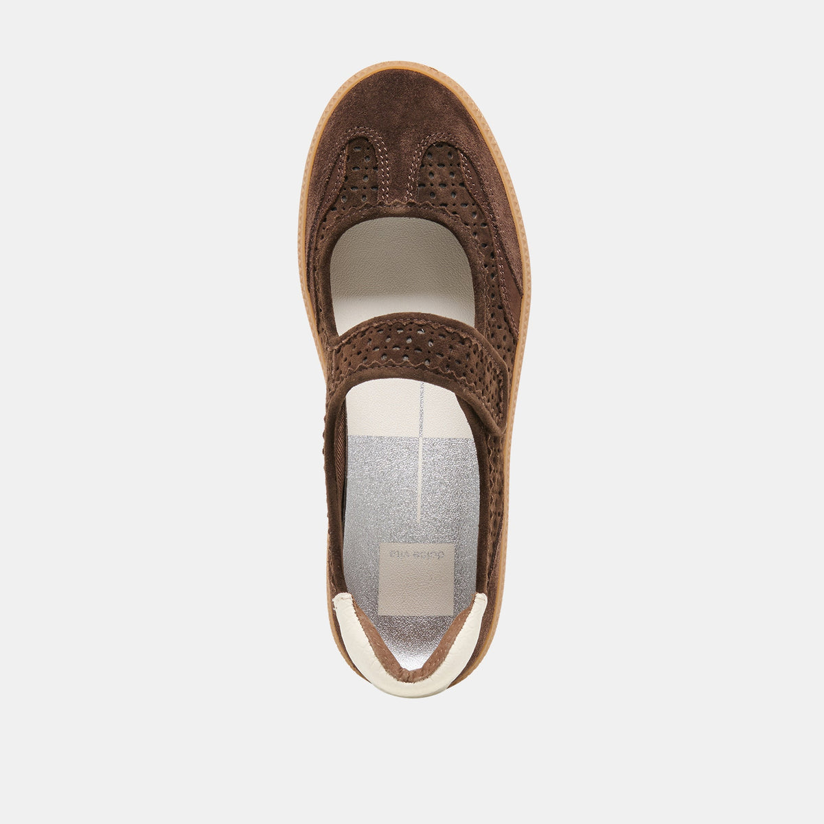 Dolce Vita SHOES NANET Dk Brown Perforated Suede Mary-Jane Ballet Sneakers
