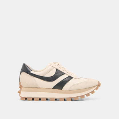 Dolce Vita SHOES TRESA White Black Leather Platform Sneakers