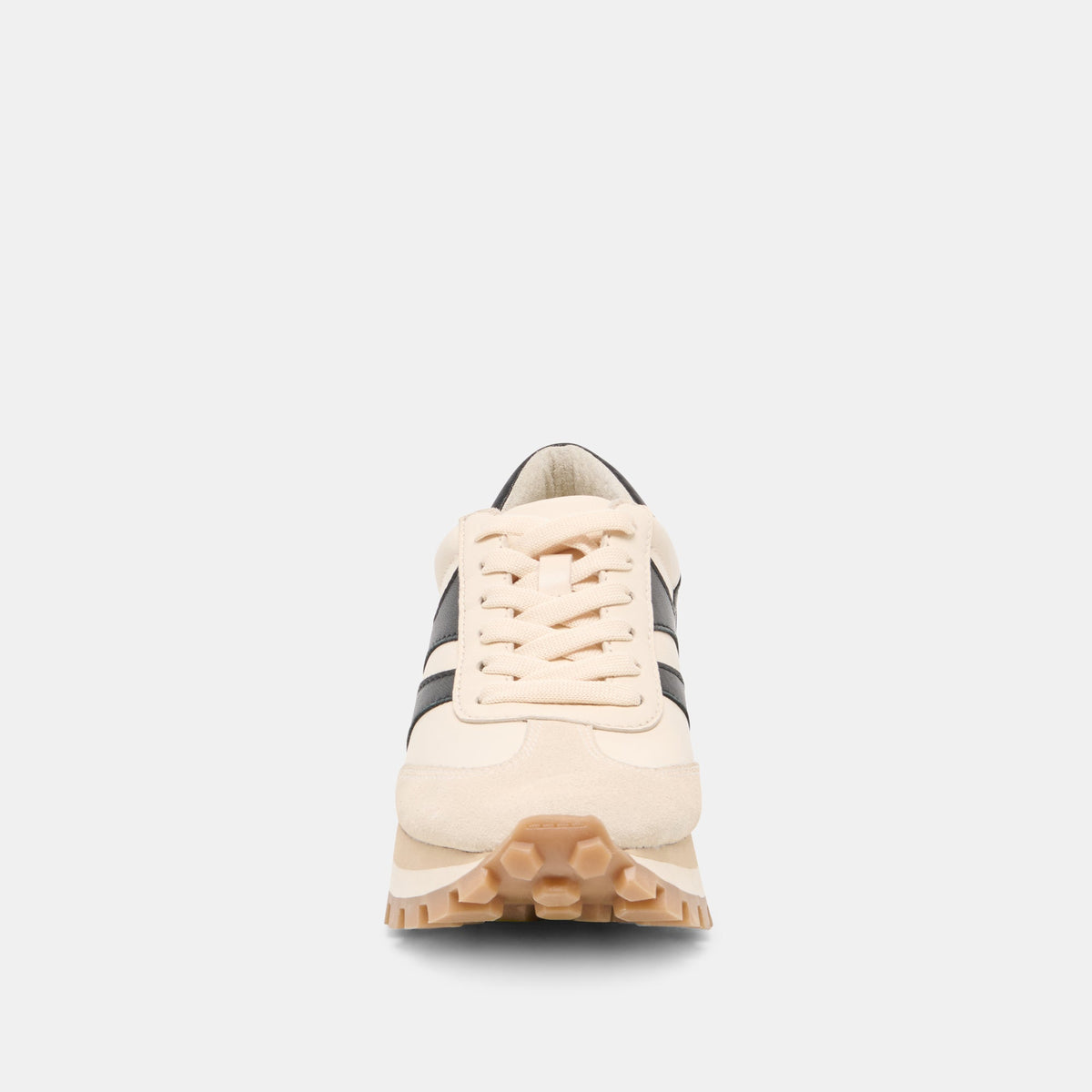 Dolce Vita SHOES TRESA White Black Leather Platform Sneakers