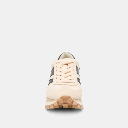 Dolce Vita SHOES TRESA White Black Leather Platform Sneakers