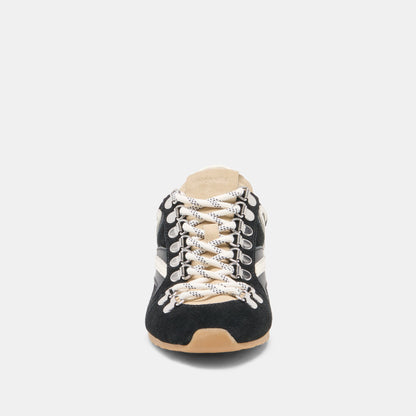 Dolce Vita SHOES DEACON Black White Suede Lace-Up Sneakers