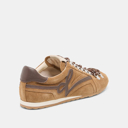 Dolce Vita SHOES DEACON Lt Brown Suede Lace-Up Sneakers