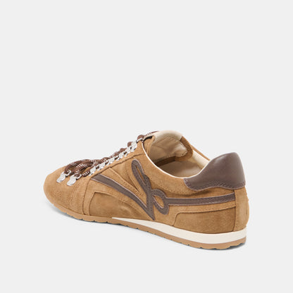 Dolce Vita SHOES DEACON Lt Brown Suede Lace-Up Sneakers