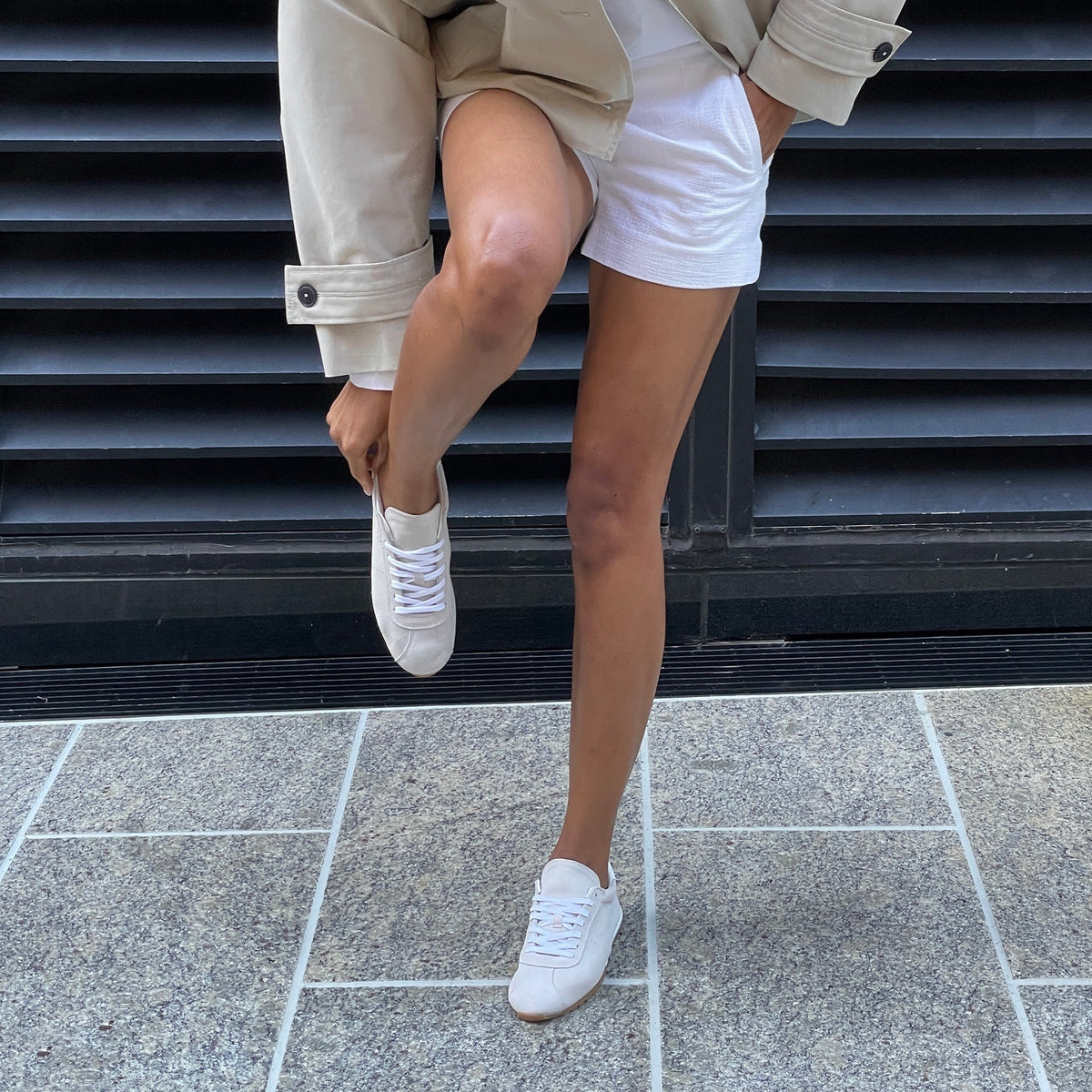 Dolce Vita SHOES Serina Ivory Suede Sneakers