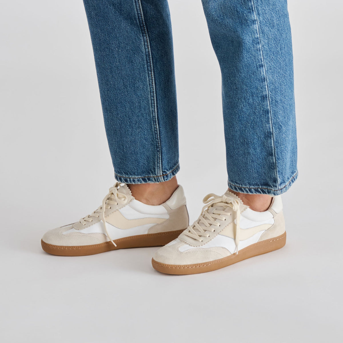Dolce Vita SHOES Notice White Dune Nylon Sneakers