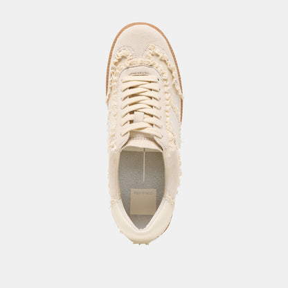 Dolce Vita SHOES Notice Lace Ivory Suede Sneakers