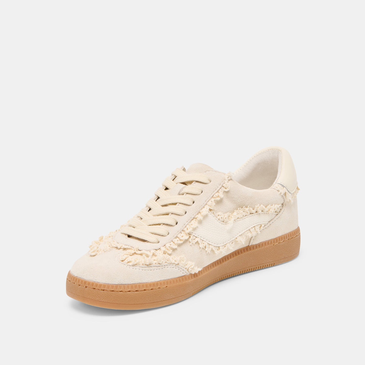 Dolce Vita SHOES Notice Lace Ivory Suede Sneakers