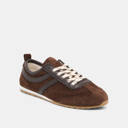 Dolce Vita SHOES Viper Dk Brown Suede Sneakers