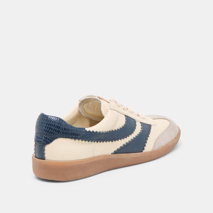 Dolce Vita SHOES Merit White Navy Leather Sneakers