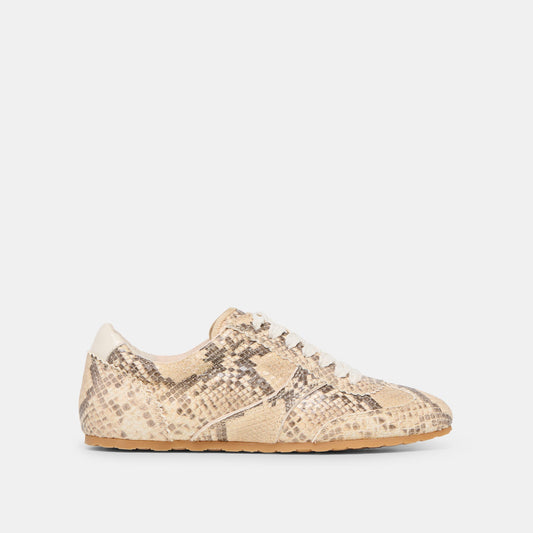 Dolce Vita SHOES Dorie Natural Snake Embossed Leather Sneakers