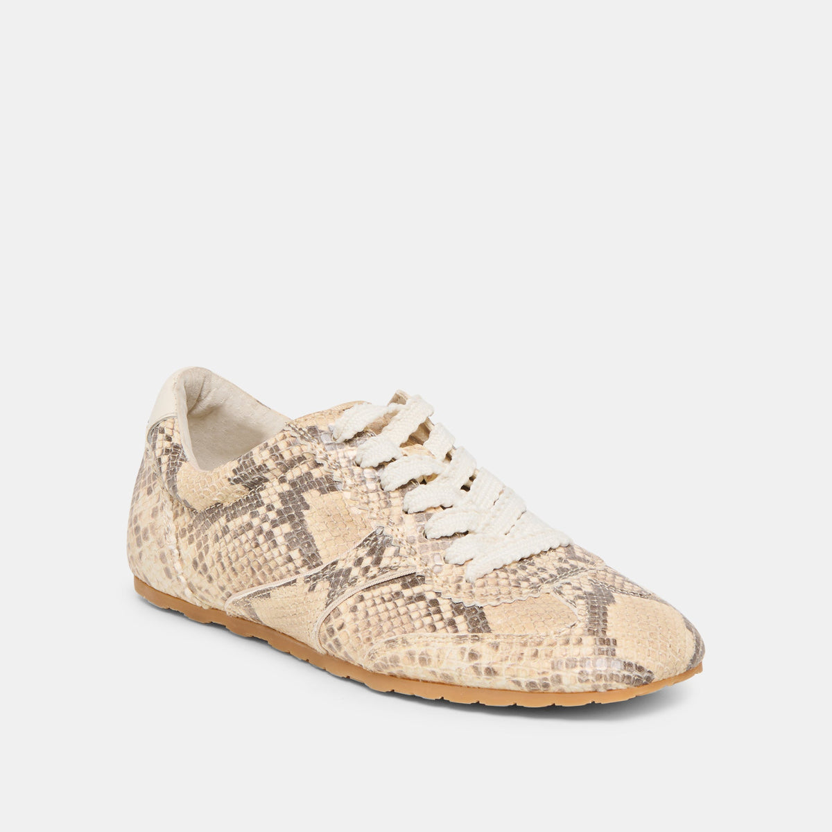 Dolce Vita SHOES Dorie Natural Snake Embossed Leather Sneakers