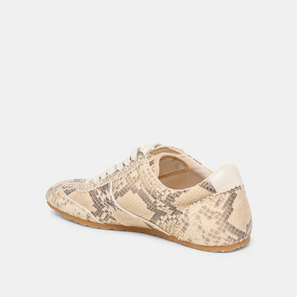 Dolce Vita SHOES Dorie Natural Snake Embossed Leather Sneakers