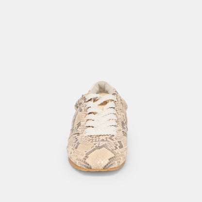 Dolce Vita SHOES Dorie Natural Snake Embossed Leather Sneakers