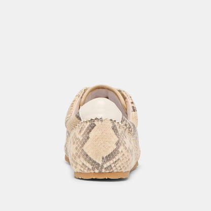 Dolce Vita SHOES Dorie Natural Snake Embossed Leather Sneakers