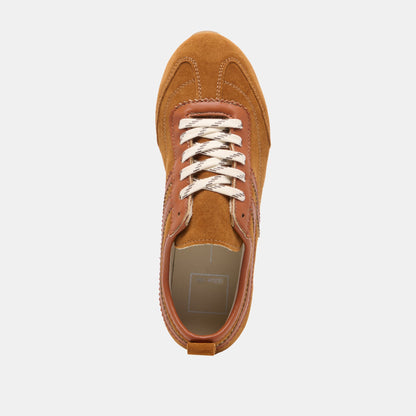 Dolce Vita SHOES Viper Cognac Suede Sneakers