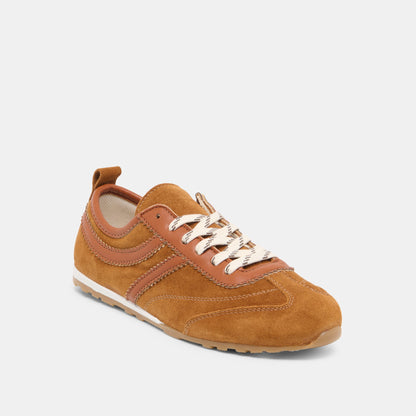 Dolce Vita SHOES Viper Cognac Suede Sneakers