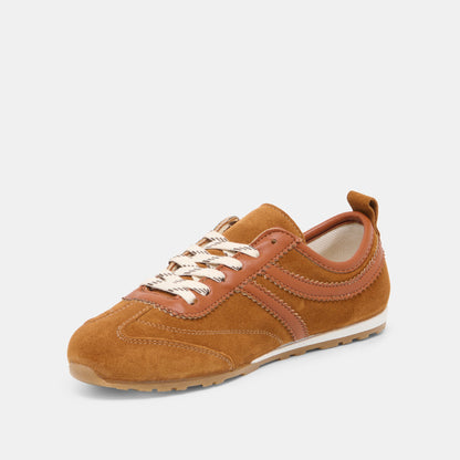 Dolce Vita SHOES Viper Cognac Suede Sneakers