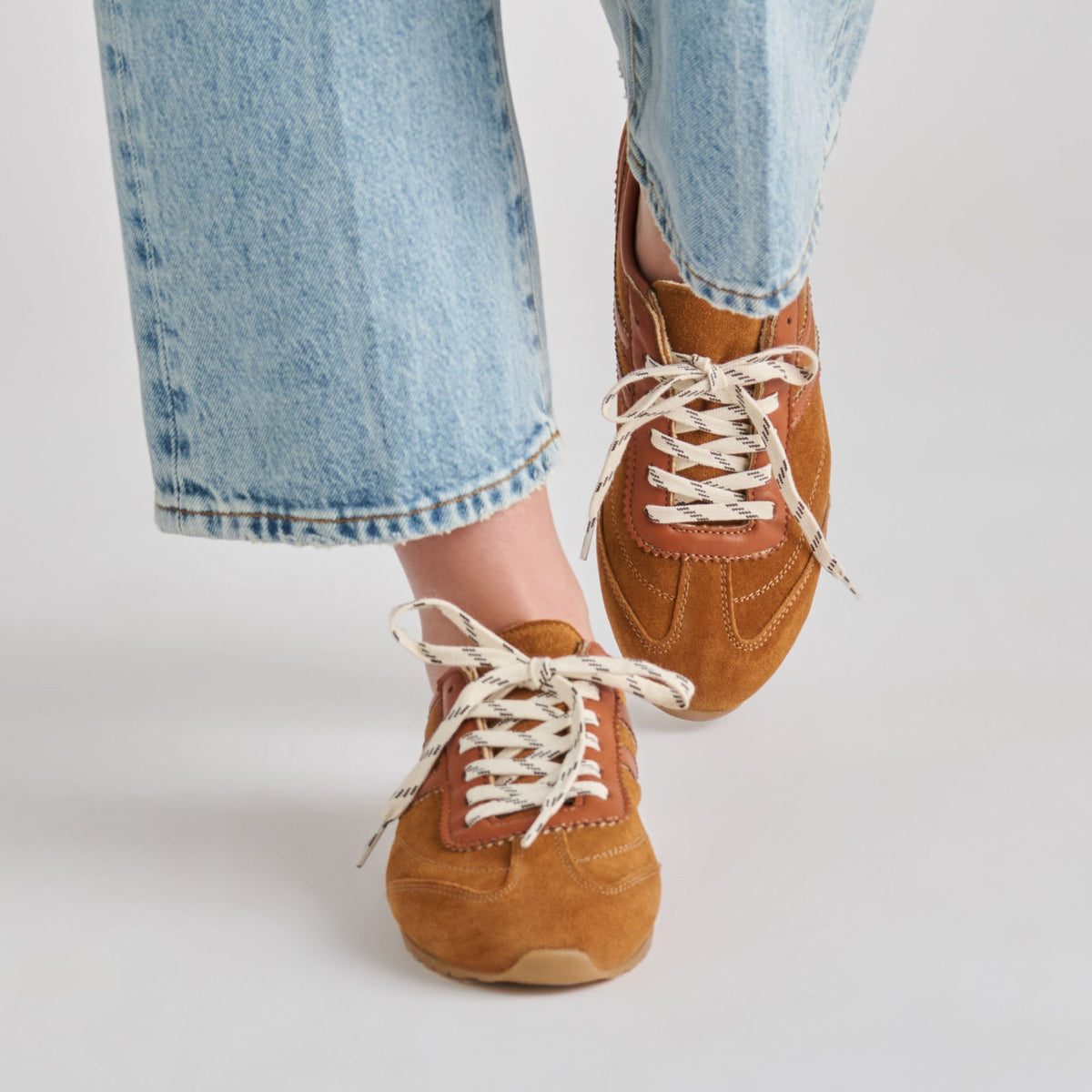 Dolce Vita SHOES Viper Cognac Suede Sneakers