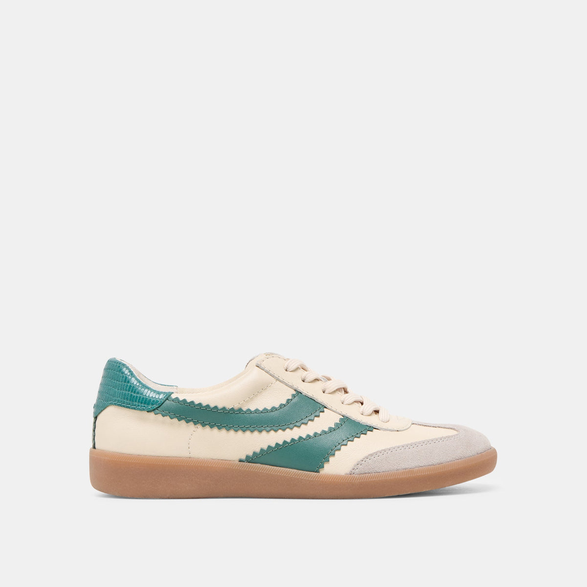 Dolce Vita SHOES Merit White Green Leather Sneakers