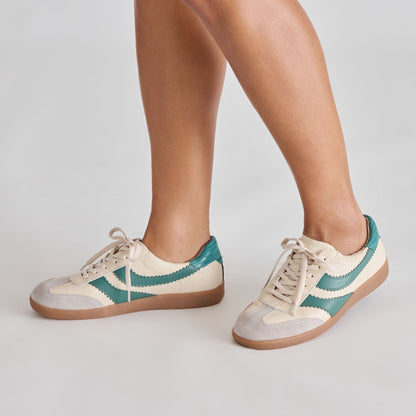 Dolce Vita SHOES Merit White Green Leather Sneakers