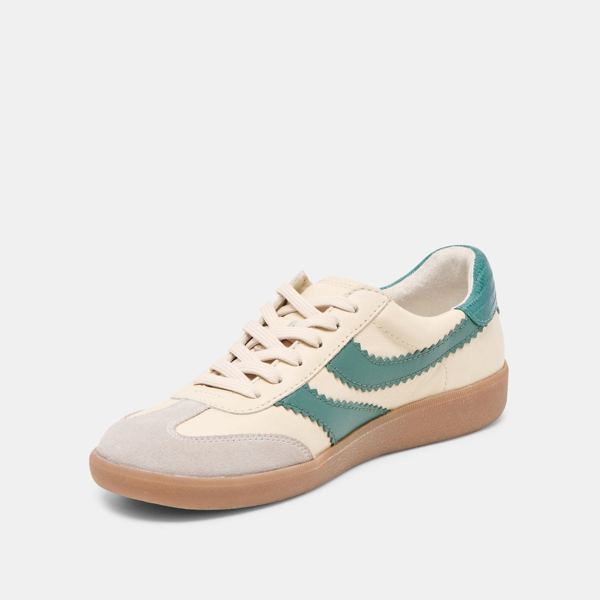 Dolce Vita SHOES Merit White Green Leather Sneakers
