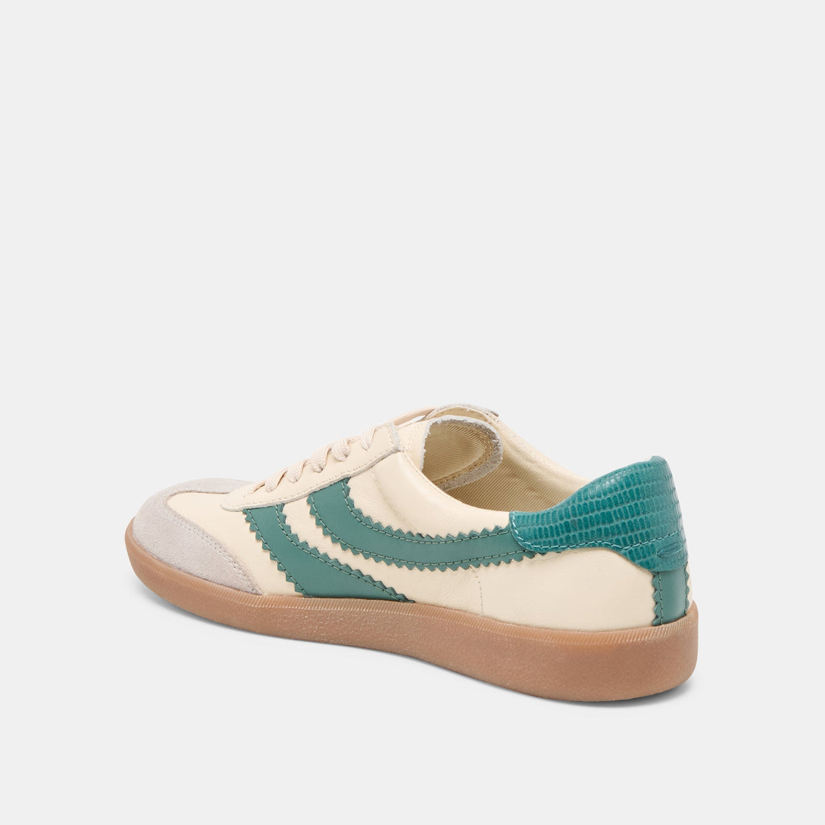 Dolce Vita SHOES Merit White Green Leather Sneakers