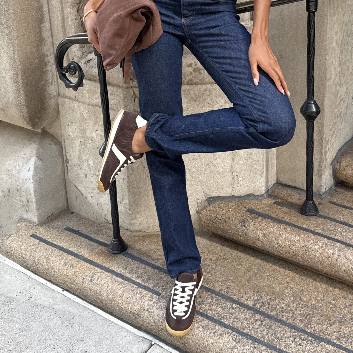Dolce Vita SHOES Sariya Dk Brown Nylon Sneakers