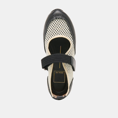 Dolce Vita SHOES Seline White Black Mesh Sneakers