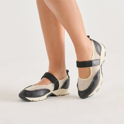 Dolce Vita SHOES Seline White Black Mesh Sneakers