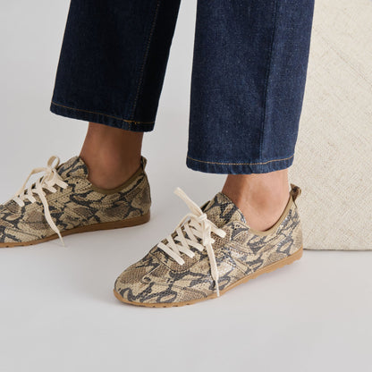 Dolce Vita SHOES Viper Snake Print Embossed Leather Sneakers