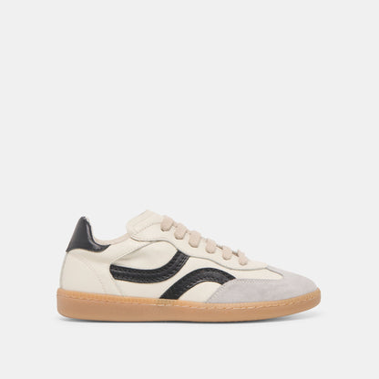 Dolce Vita SHOES Rebel White Black Leather Sneakers