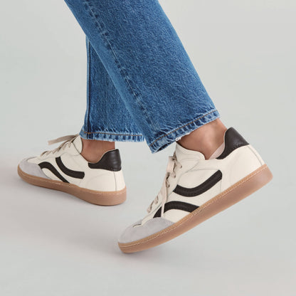 Dolce Vita SHOES Rebel White Black Leather Sneakers