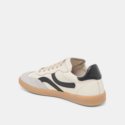 Dolce Vita SHOES Rebel White Black Leather Sneakers