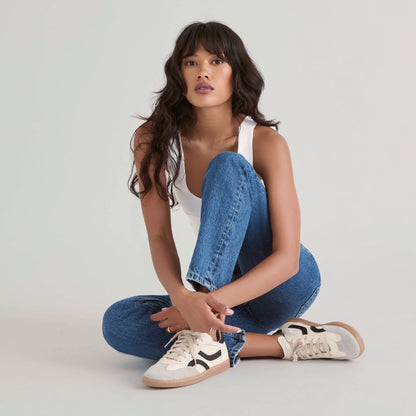 Dolce Vita SHOES Rebel White Black Leather Sneakers