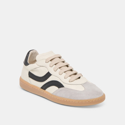 Dolce Vita SHOES Rebel White Black Leather Sneakers