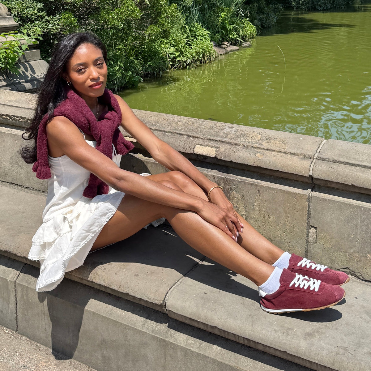 Dolce Vita SHOES Serina Burgundy Suede Sneakers