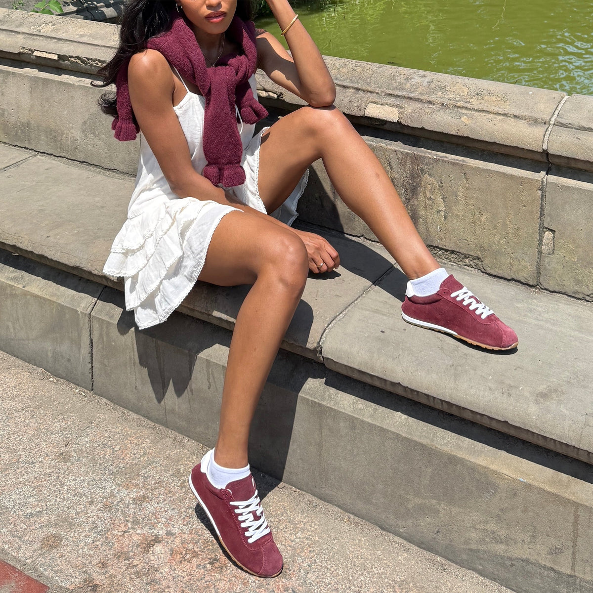 Dolce Vita SHOES Serina Burgundy Suede Sneakers