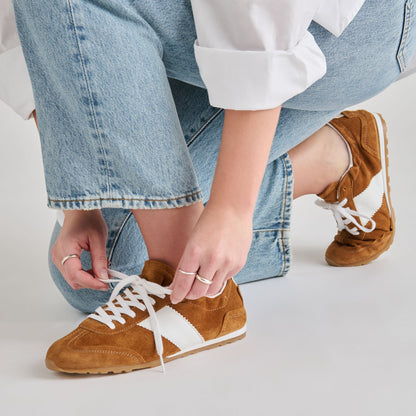 Dolce Vita SHOES Shyla Cognac Suede Sneakers
