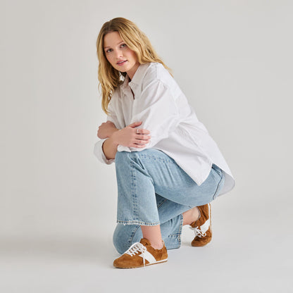 Dolce Vita SHOES Shyla Cognac Suede Sneakers