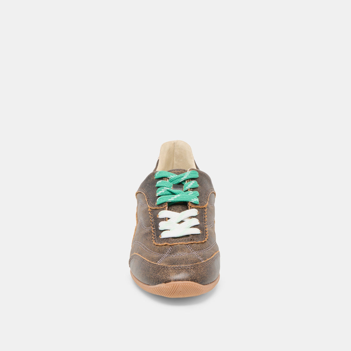 Dolce Vita SHOES Laini Brown Distressed Leather Sneakers