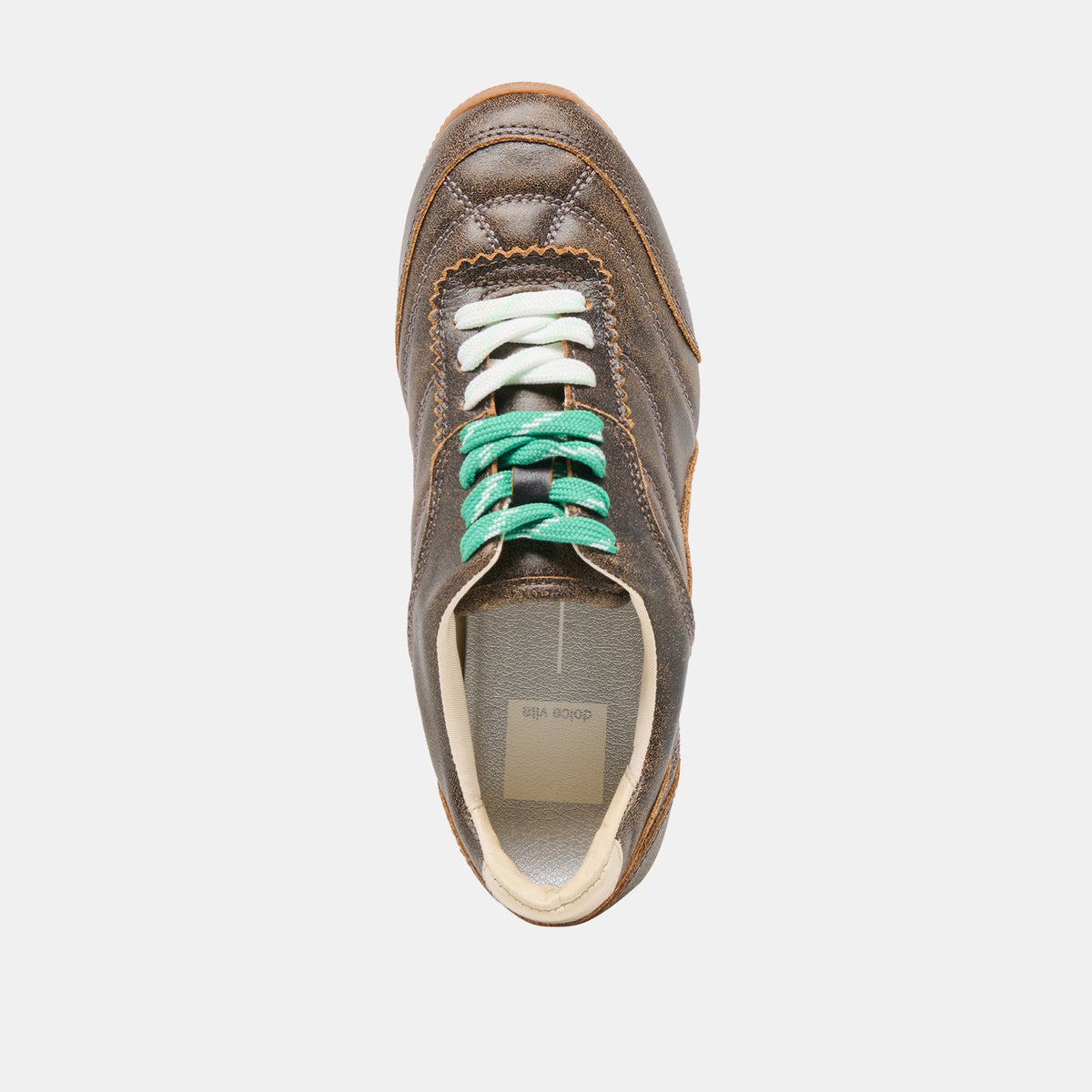 Dolce Vita SHOES Laini Brown Distressed Leather Sneakers