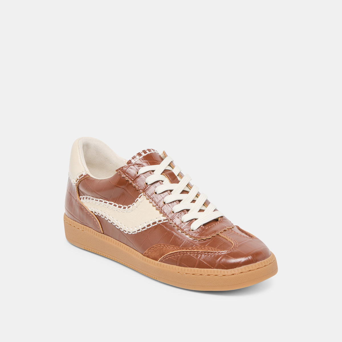 Dolce Vita SHOES NOTICE STITCH SNEAKERS COGNAC CROCO EMBOSSED LEATHER
 – Dolce Vita