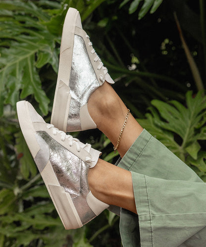 Dolce Vita SHOES Zina Sneakers Chrome Distressed Leather | Chrome Leather Sneakers
 – Dolce Vita