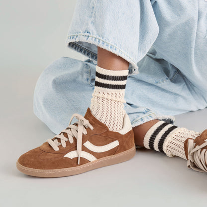 Dolce Vita SHOES Rebel Pecan Suede Sneakers