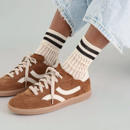 Dolce Vita SHOES Rebel Pecan Suede Sneakers