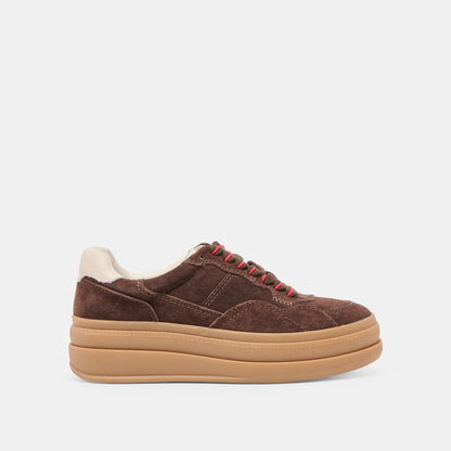 Dolce Vita SHOES Naomy H2O Waterproof Dk Brown Suede Sneakers