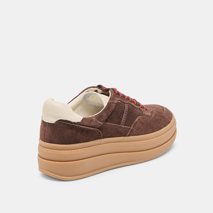 Dolce Vita SHOES Naomy H2O Waterproof Dk Brown Suede Sneakers