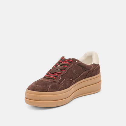 Dolce Vita SHOES Naomy H2O Waterproof Dk Brown Suede Sneakers